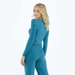 The Softest Ribbed Long Sleeve Henley - Venetian -Cheap Sunset Bikini Store GreenHen Back 08d39fcb 34d8 4b04 b852 6d6fd2d15c21