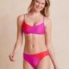 The Marina Bikini Top - Hibiscus & Grapefruit