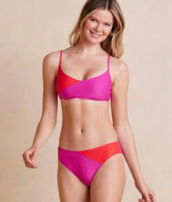 The Marina Bikini Top - Hibiscus & Grapefruit