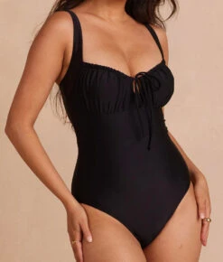 The Gulf Gathered Keyhole One Piece - Sea Urchin -Cheap Sunset Bikini Store PDP Image Template SwimFront Detail