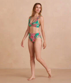 The Tide Scoop Neck Bikini Top - Burst Floral In Azalea And Seaglass 5 The Tide Scoop Neck Bikini Top - Burst Floral In Azalea And Seaglass -Cheap Sunset Bikini Store PDP Image Template Swim Front Full