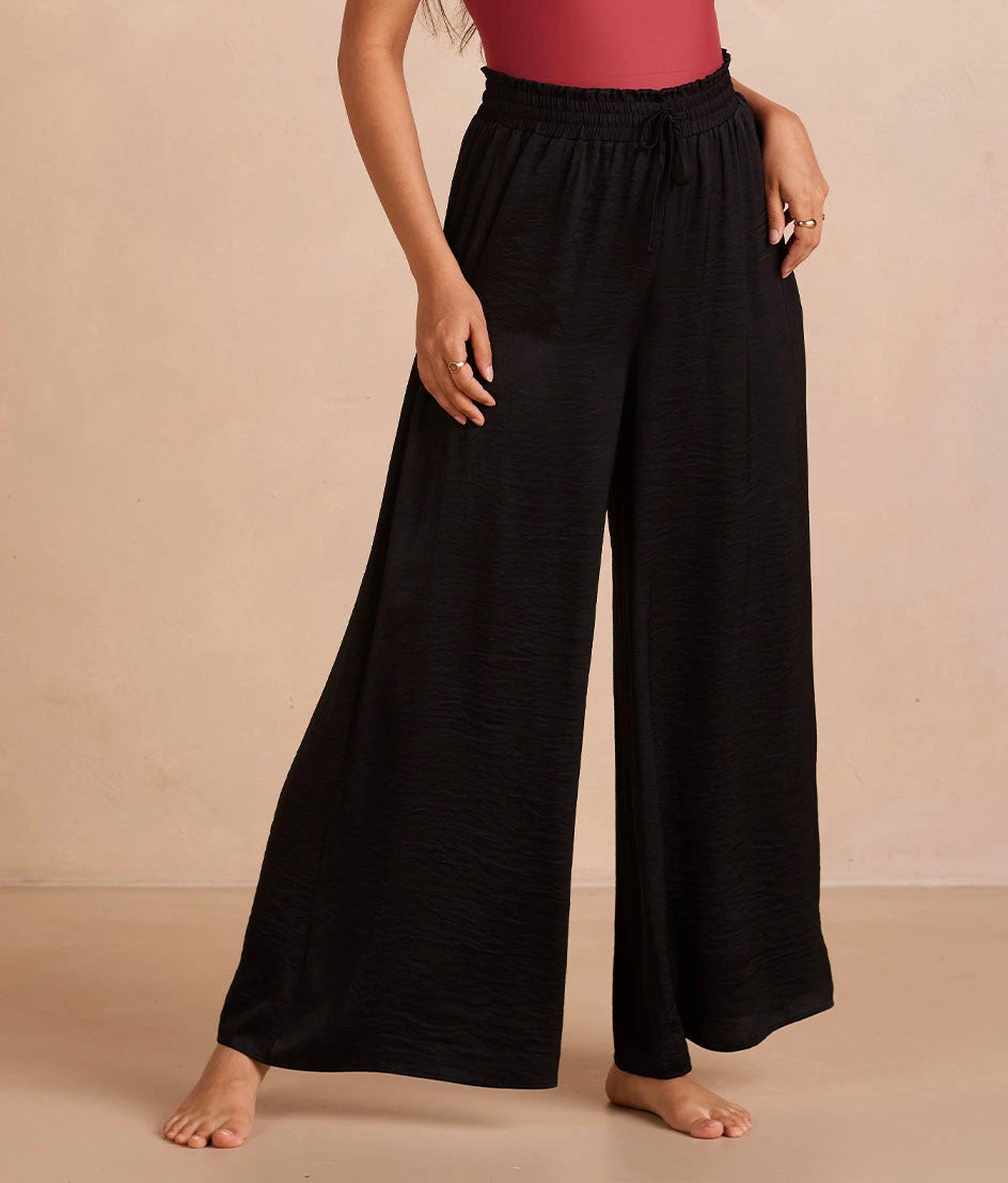 The Silky Luxe Palazzo Pants With Ties - Sea Urchin 4 The Silky Luxe Palazzo Pants With Ties - Sea Urchin - Image 4