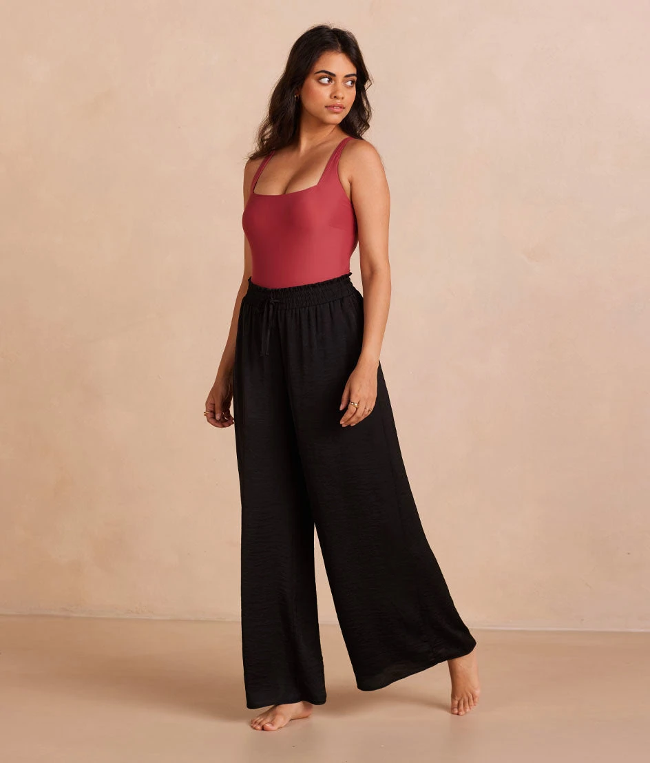 The Silky Luxe Palazzo Pants With Ties - Sea Urchin 3 The Silky Luxe Palazzo Pants With Ties - Sea Urchin - Image 3