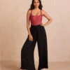 The Silky Luxe Palazzo Pants With Ties - Sea Urchin