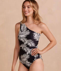 The Ruched Sidestroke - Palms In Sea Urchin & White Sand