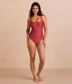 The Seaway Square Neck One-Piece - Sedona