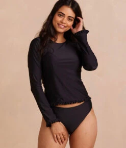 The Waterside Ruffle Rash Guard - Sea Urchin