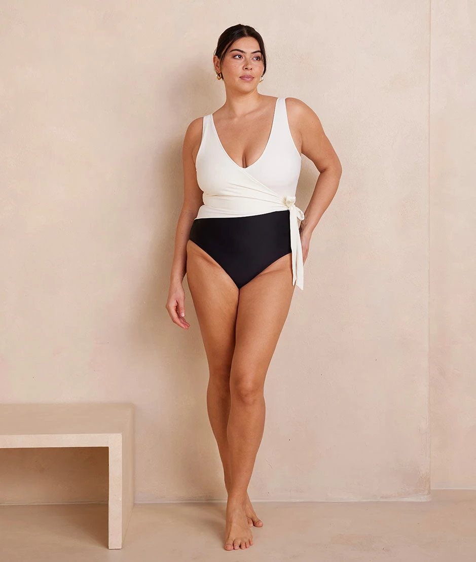 The Perfect Wrap One-Piece - Sea Urchin & White Sand 3 The Perfect Wrap One-Piece - Sea Urchin & White Sand - Image 3