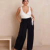 The Palazzo Pant With Ties - Sea Urchin