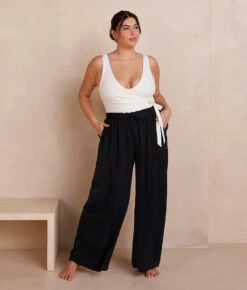 The Palazzo Pant With Ties - Sea Urchin