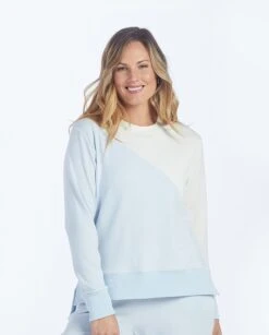 The Softest French Terry Pullover - Powder Blue & White Sand -Cheap Sunset Bikini Store PasmkjDQ