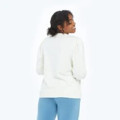 The Softest French Terry Puff Sleeve Pullover - White Sand 14 The Softest French Terry Puff Sleeve Pullover - White Sand -Cheap Sunset Bikini Store PuffSleeve WhiteSand OnModel2