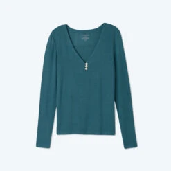 The Softest Ribbed Long Sleeve Henley - Venetian -Cheap Sunset Bikini Store RibbedHenley Venetian