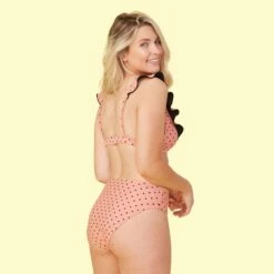The Limited-Edition High Leg Mid Rise Bikini Bottom - On Pointe -Cheap Sunset Bikini Store Ruffled HLMR Back 5a89733f 1cf2 4ced 9a9e 01be71c27657