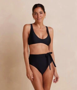 The Side-Tie High Leg High Rise Bottoms - Sea Urchin 8 The Side-Tie High Leg High Rise Bottoms - Sea Urchin -Cheap Sunset Bikini Store Side TieHighLegHighRiseBottom SeaUrchin Front