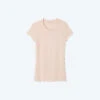 The Softest Ribbed Crew Neck T-Shirt - Blush & White Sand Stripe