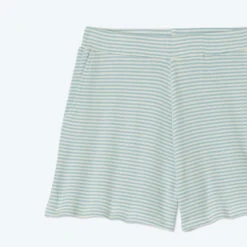 The Softest Ribbed Lounge Shorts - Sage & White Sand Stripe -Cheap Sunset Bikini Store TheSoftestRibbedLoungeShorts DetailShot 26e92fd8 a2d0 44d6 9050 cbbdea2f7344