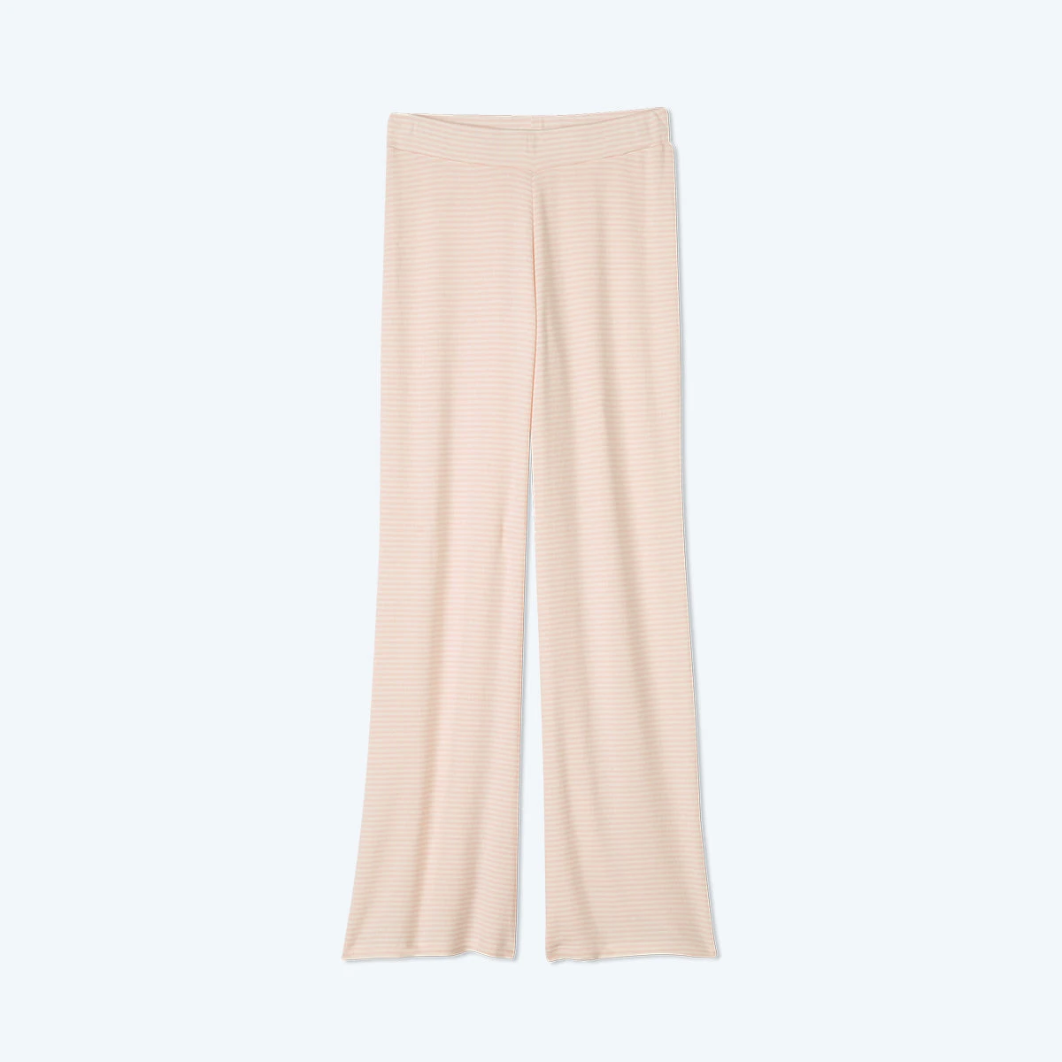 The Softest Ribbed Wide Leg Lounge Pant - Blush & White Sand Stripe 2 The Softest Ribbed Wide Leg Lounge Pant - Blush & White Sand Stripe - Image 2