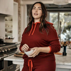 The Coziest Cashmere Blend Hoodie - Pinot & Lava