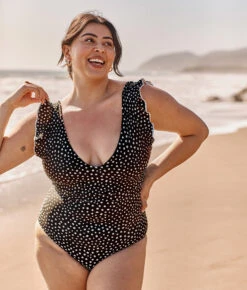 The Ruffle Backflip - On The Dot -Cheap Sunset Bikini Store ondot1 ModelFront