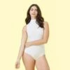 The Sleeveless Day To Night Bodysuit - White Sand